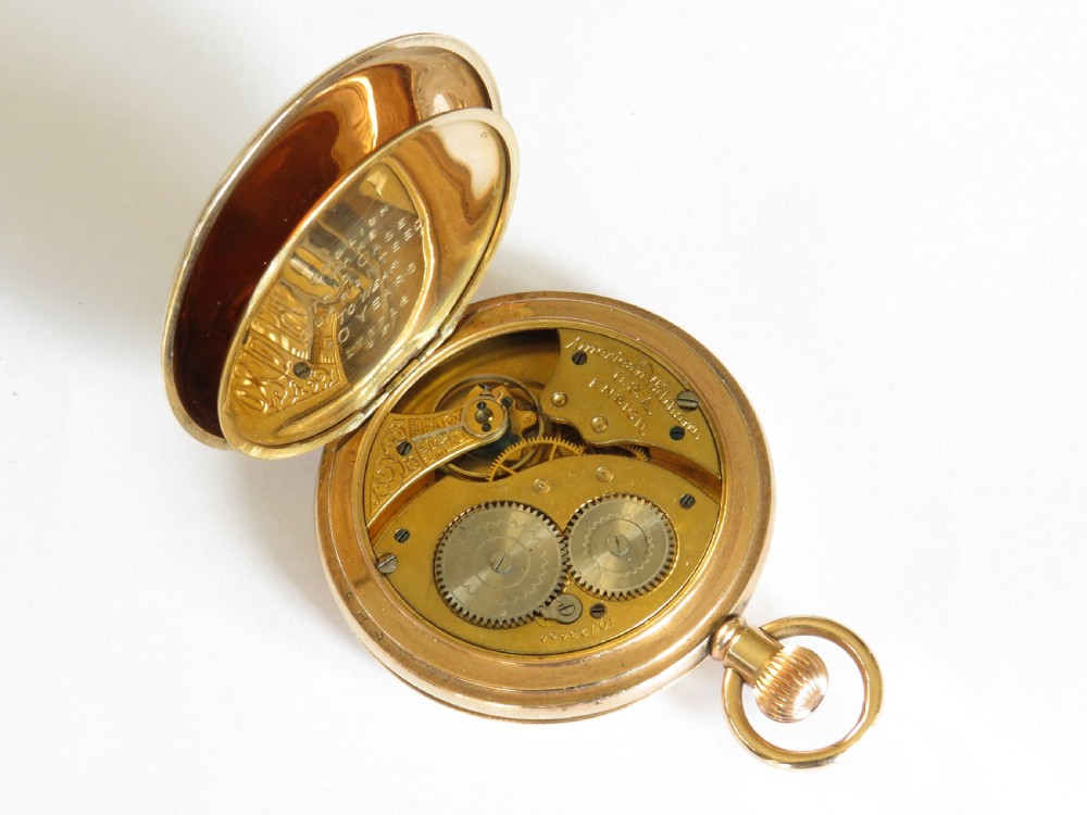 Antique Waltham Ensign full hunter pocket watch View III
