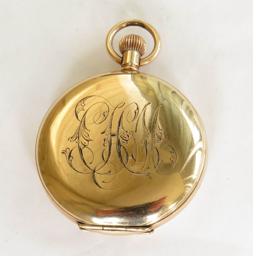 Antique Waltham Ensign full hunter pocket watch View V