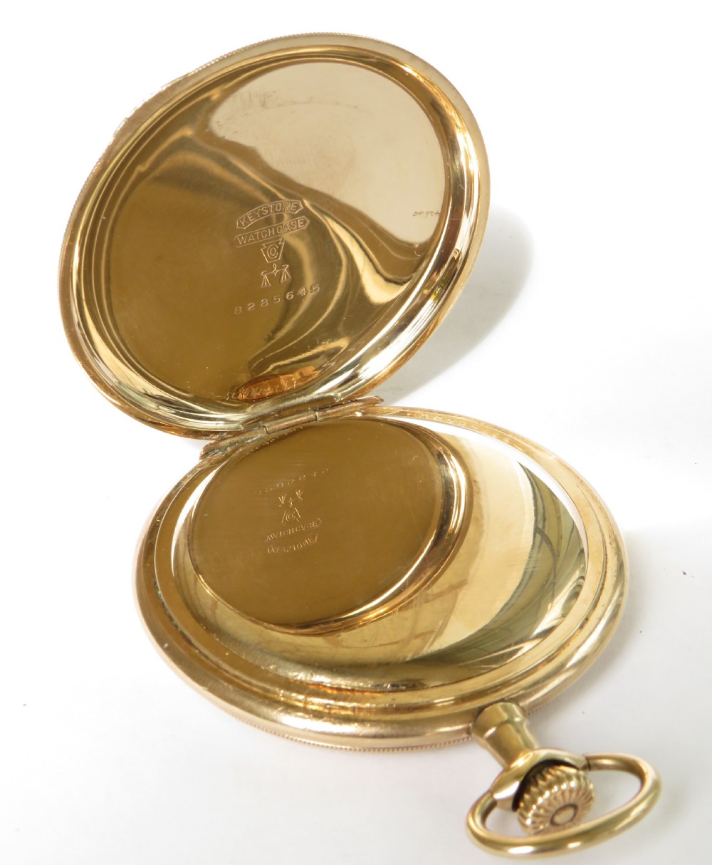 Antique 1914 Elgin full hunter pocket watch View III