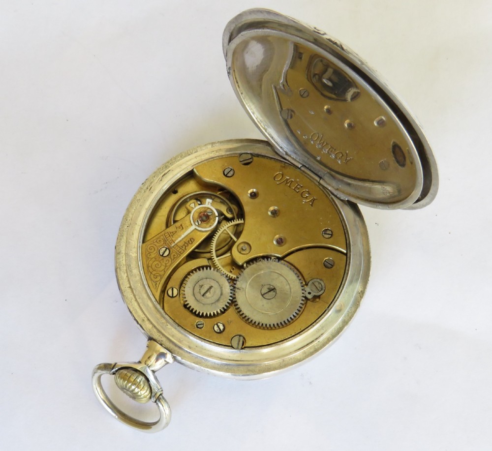 1920s Omega silver pocket watch View III