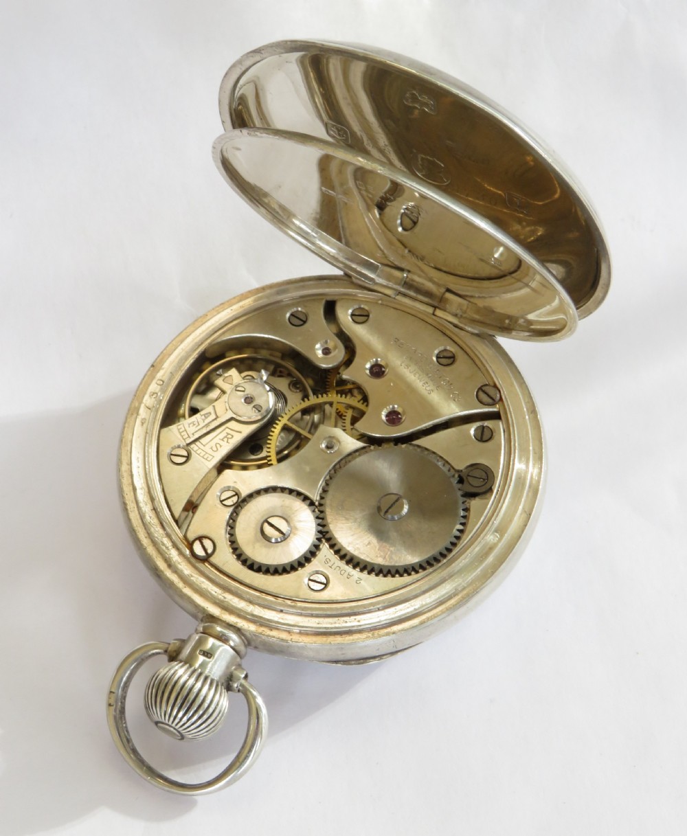 Antique silver Record pocket watch, 1935 View III