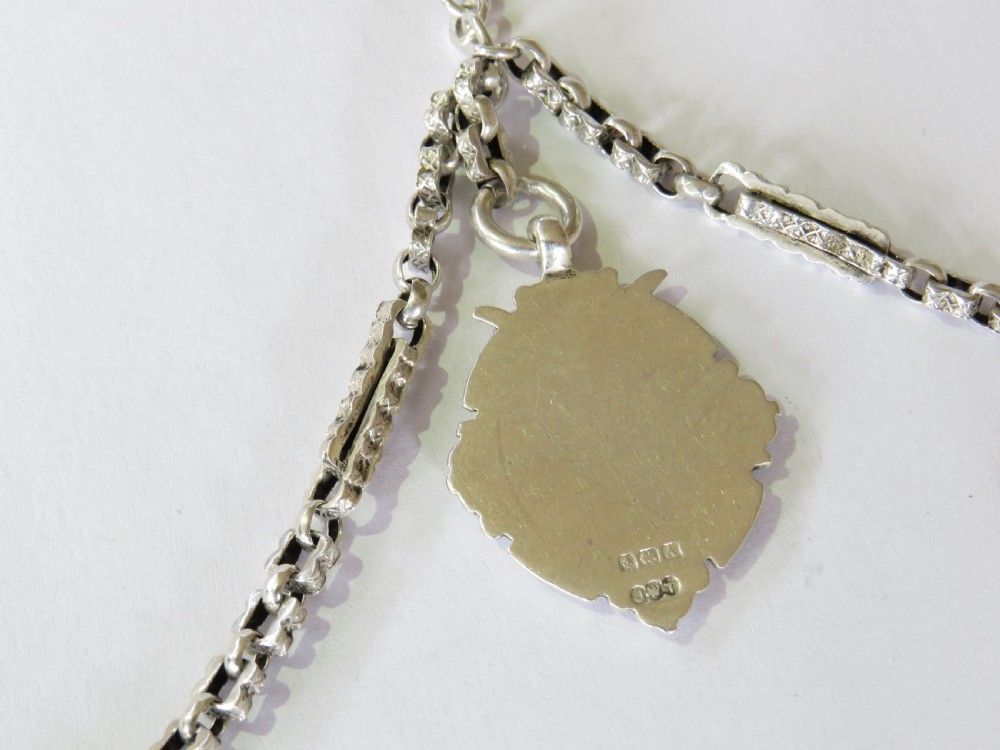 Victorian silver double pocket watch chain View III