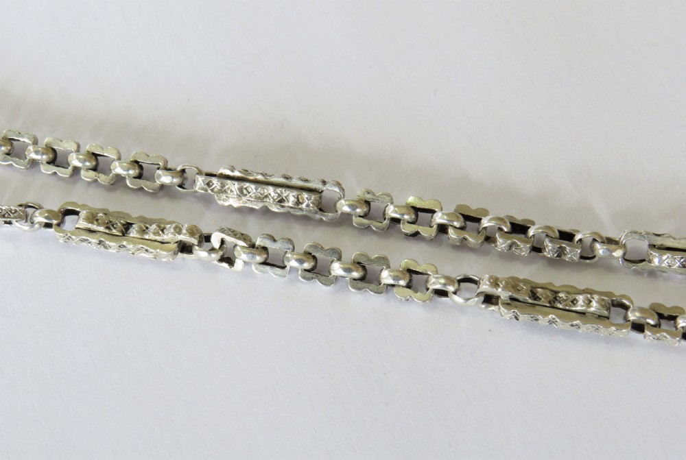 Victorian silver double pocket watch chain View IV