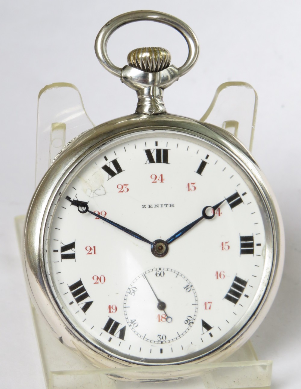 Antique silver Zenith pocket watch View II