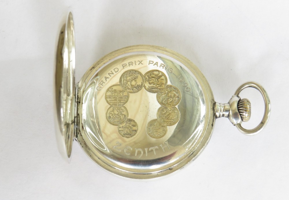 Antique silver Zenith pocket watch View V