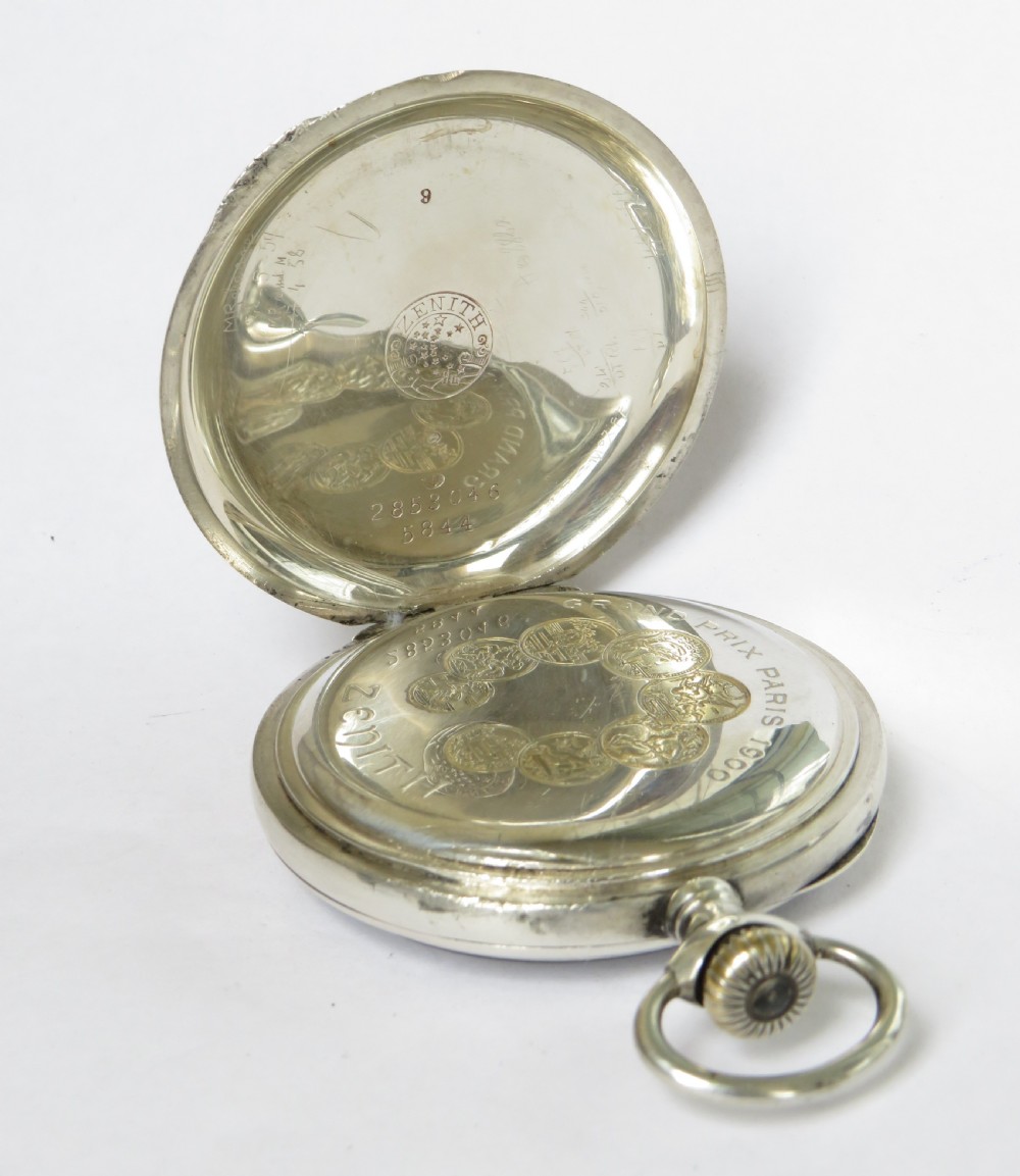 Antique silver Zenith pocket watch View VI