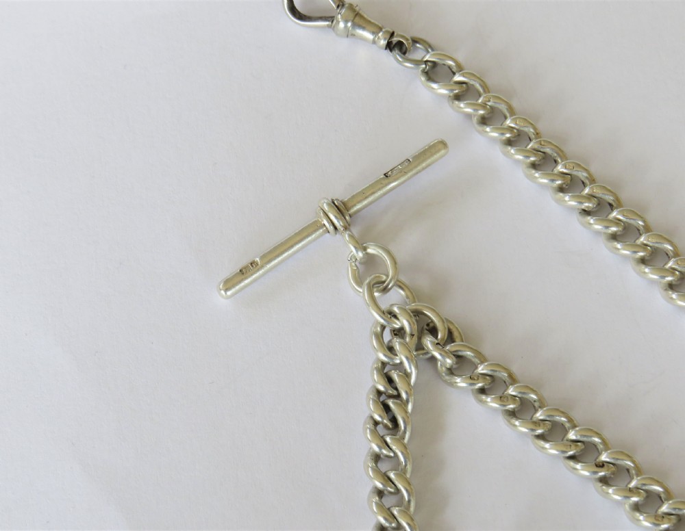 Victorian silver watch chain and swivel fob View IV