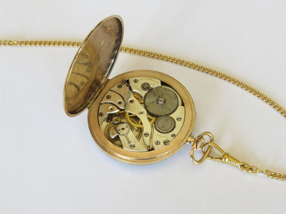 1920s Elkington pocket watch and chain View III