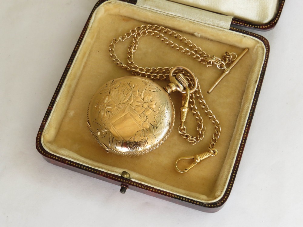 Ladies Omega full hunter fob watch & chain View II
