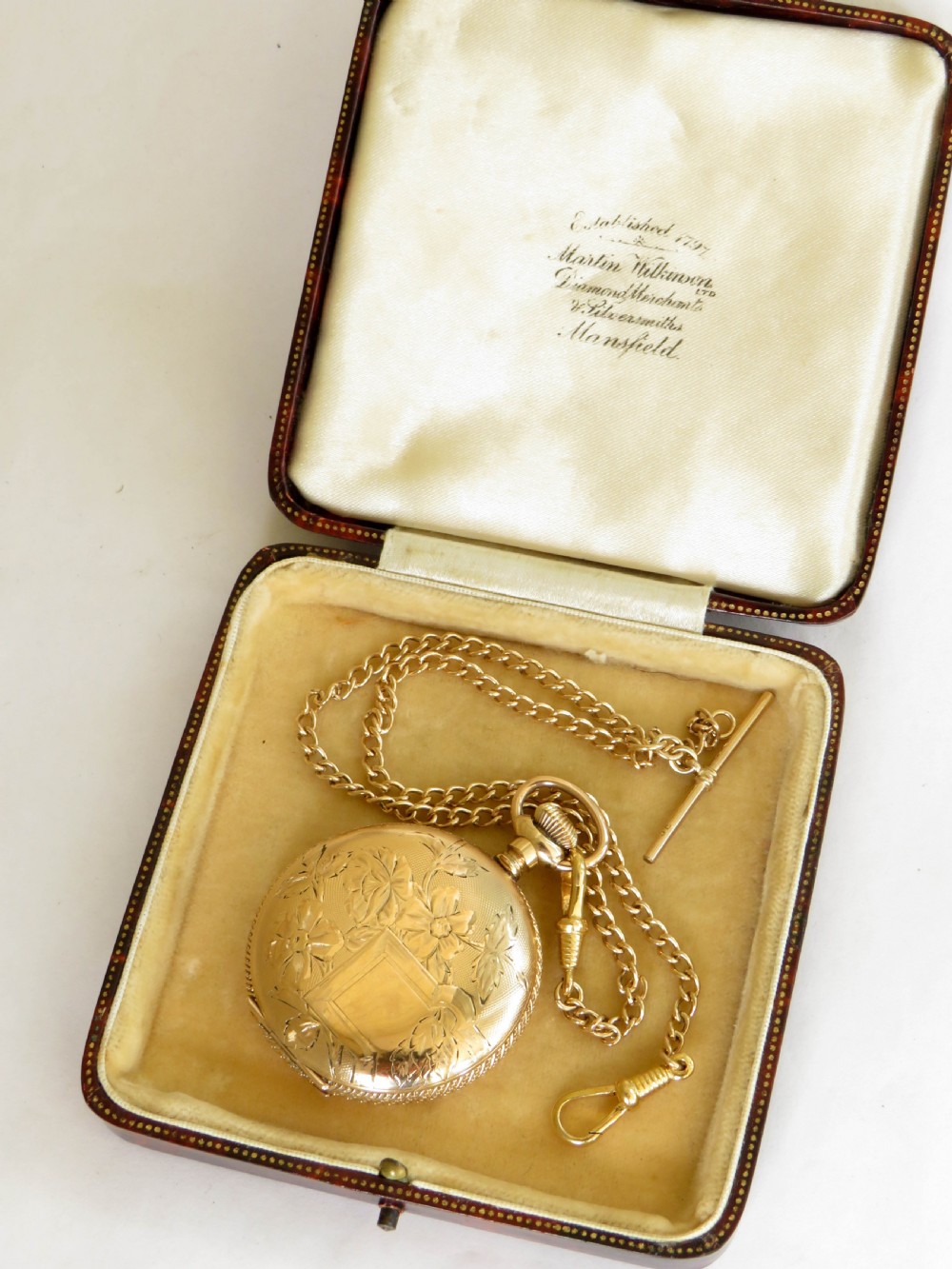Ladies Omega full hunter fob watch & chain View III