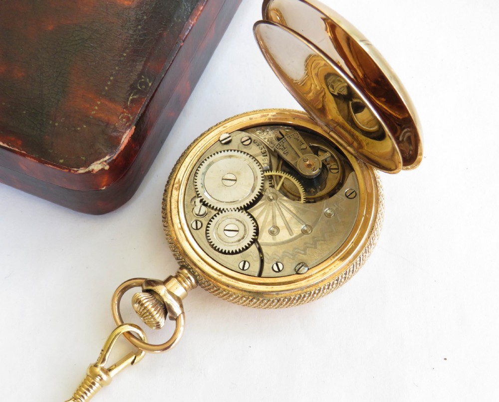Ladies Omega full hunter fob watch & chain View V