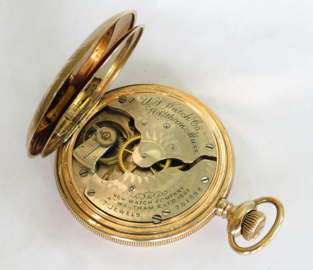 Antique United States Watch Co hunter pocket watch View III