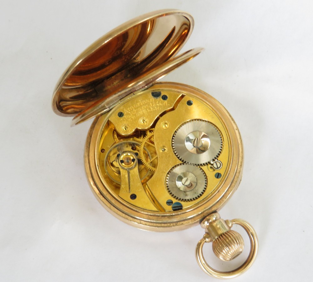 Antique Waltham Traveler pocket watch, 1917 View III