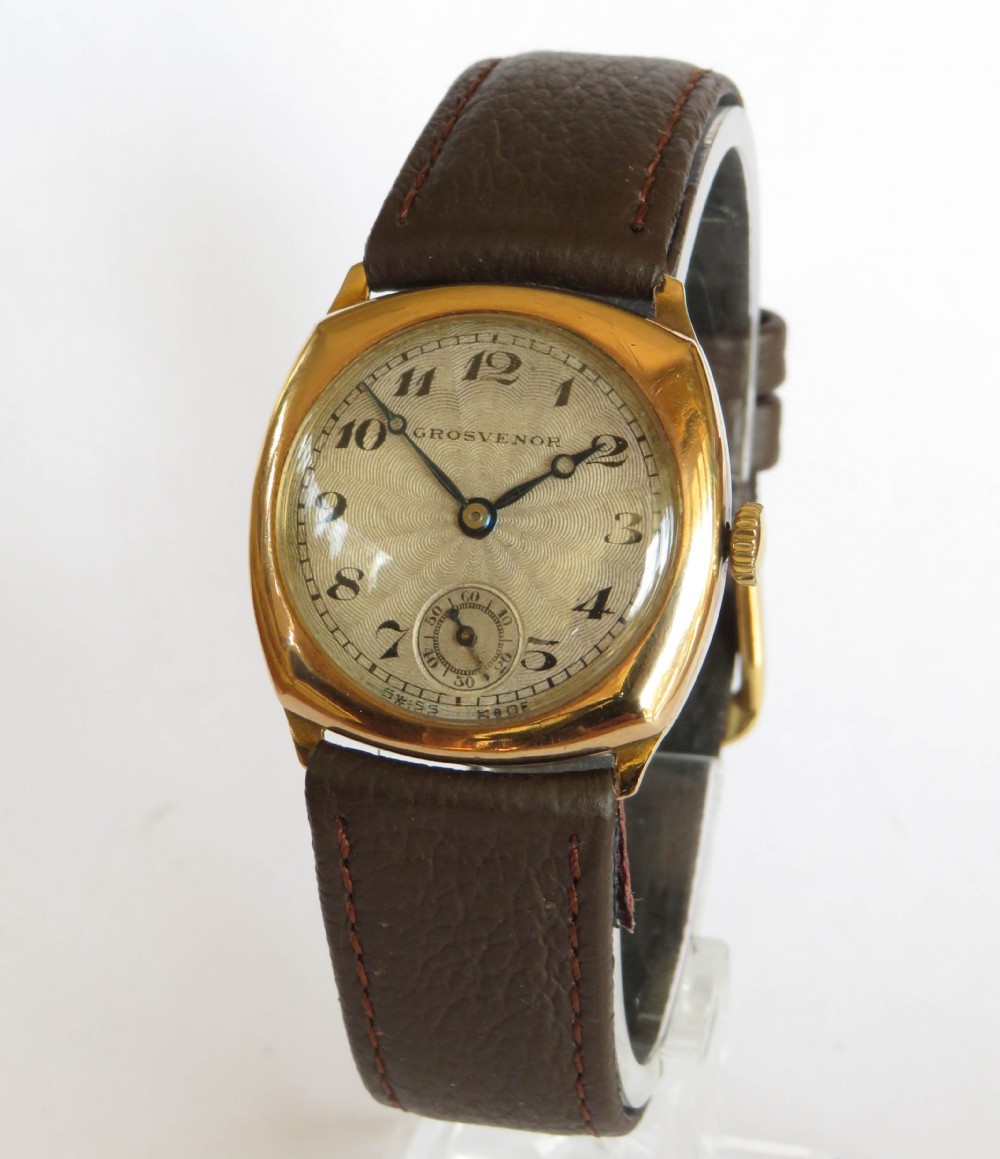 Mid-size 9ct gold Grosvenor wrist watch