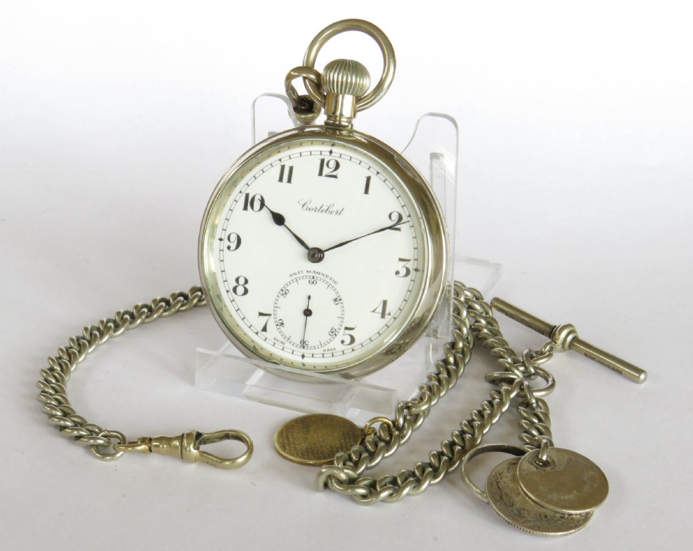 1930s Cortebert pocket watch and chain