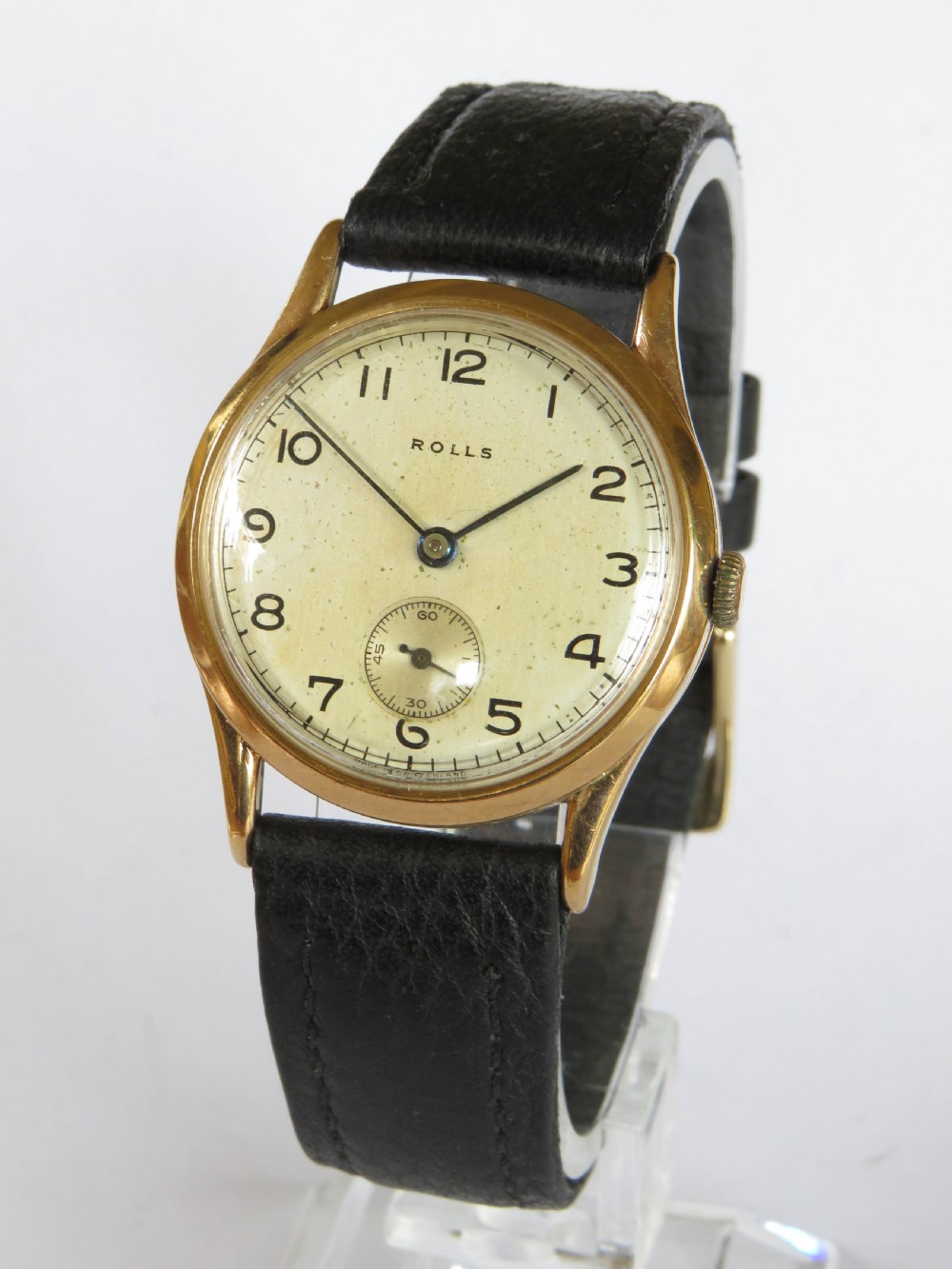 Gents 9ct rose gold Rolls wrist watch, 1951