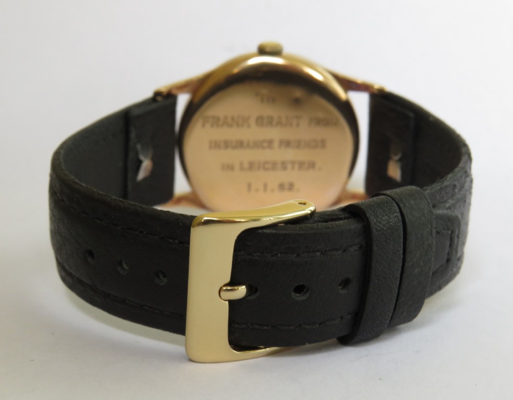 Gents 9ct rose gold Rolls wrist watch, 1951 View IV