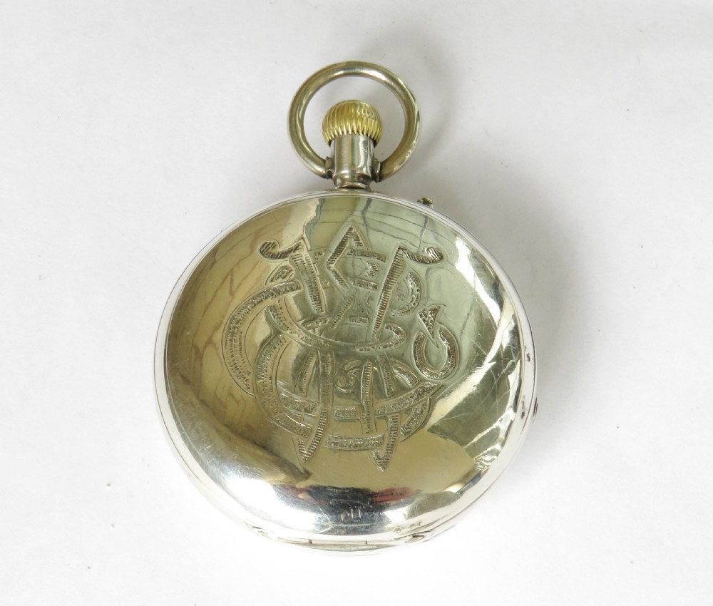 Antique silver English Watch Co full hunter pocket watch View IV