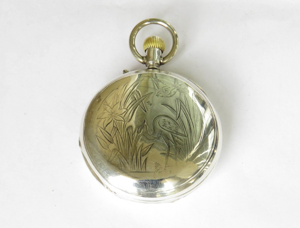 Antique silver English Watch Co full hunter pocket watch View V