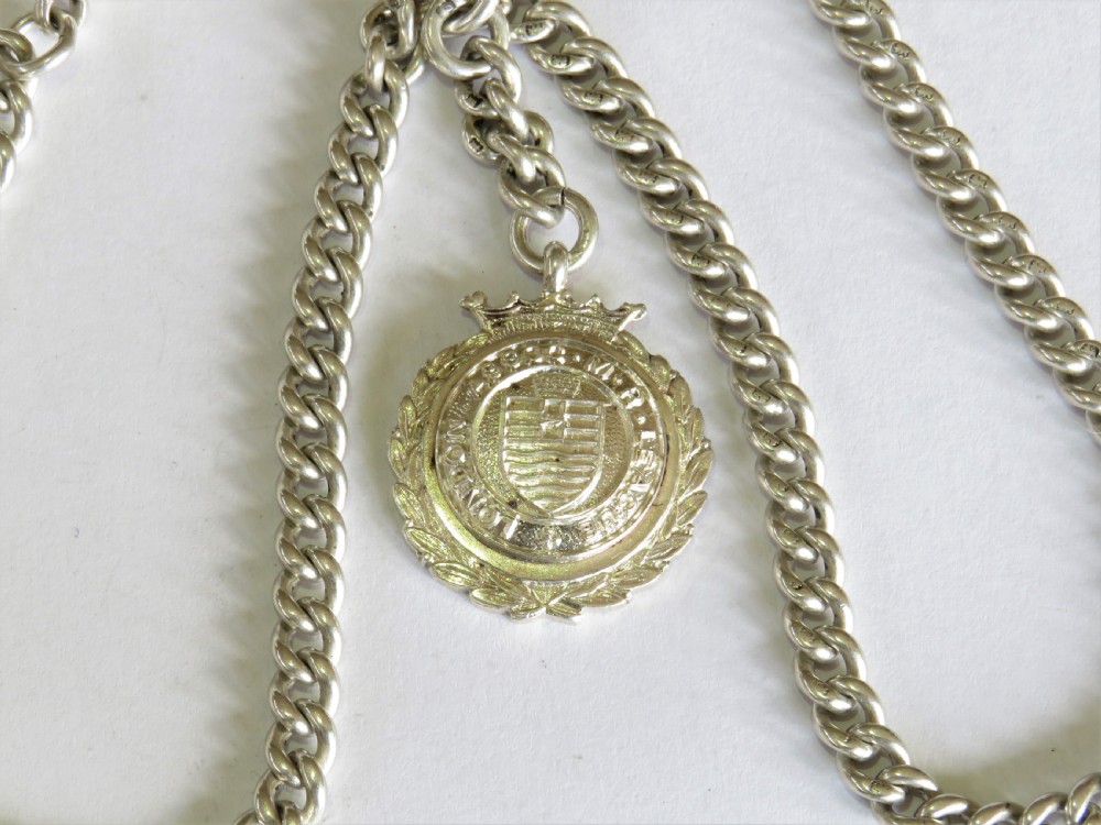 1928 silver double watch albert and fob View II
