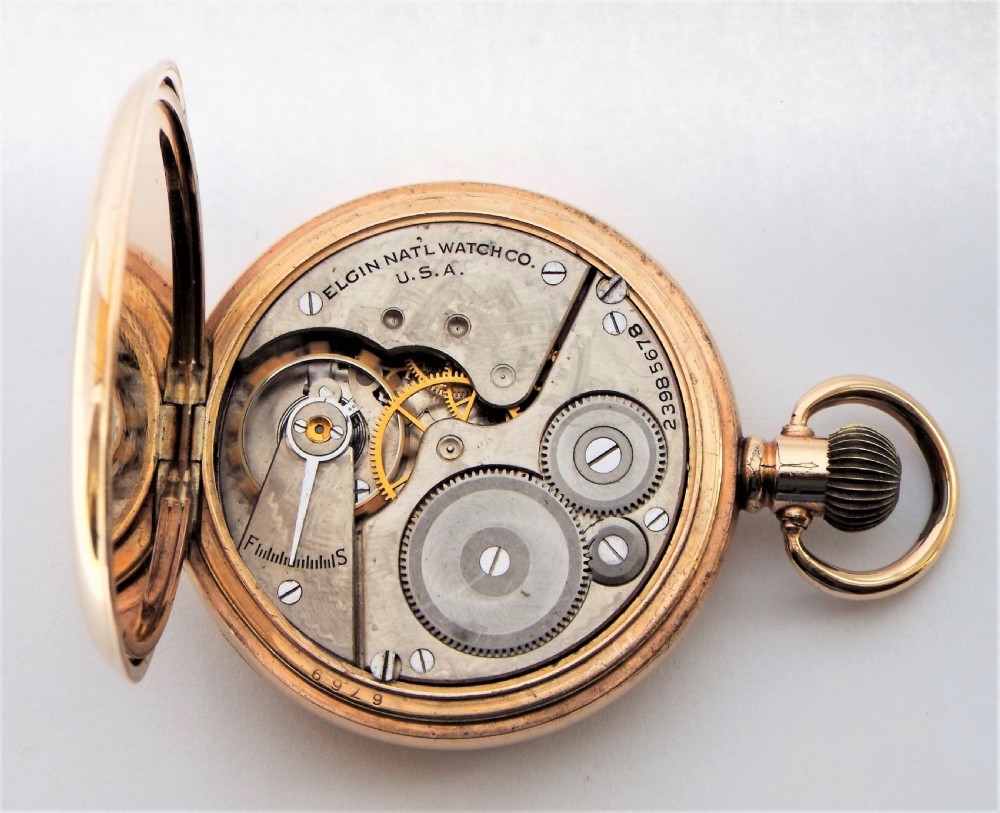 1921 Elgin full hunter pocket watch. View VI
