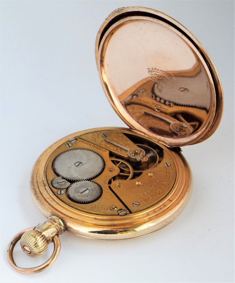 1902 Elgin full hunter pocket watch. View V