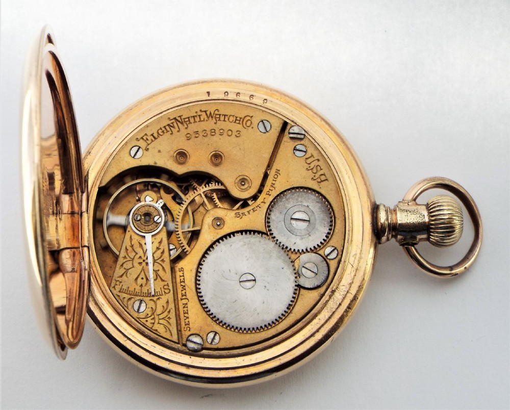 1902 Elgin full hunter pocket watch. View VI