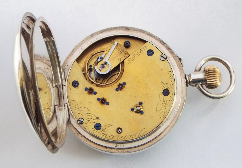 A late Victorian English silver pocket watch by the Errington Watch Company. View V