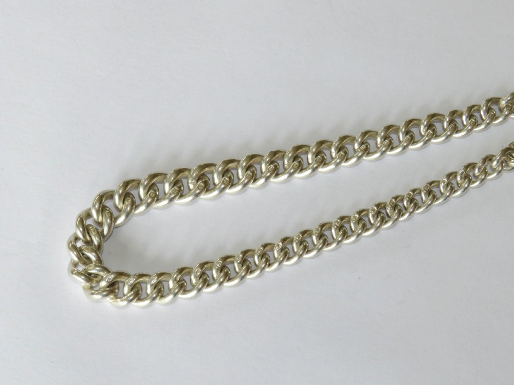 1920s silver pocket watch chain and tennis fob View IV