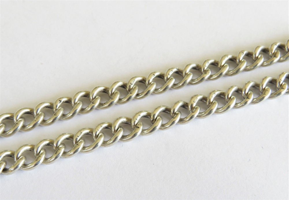 Antique silver double watch chain and fob View IV