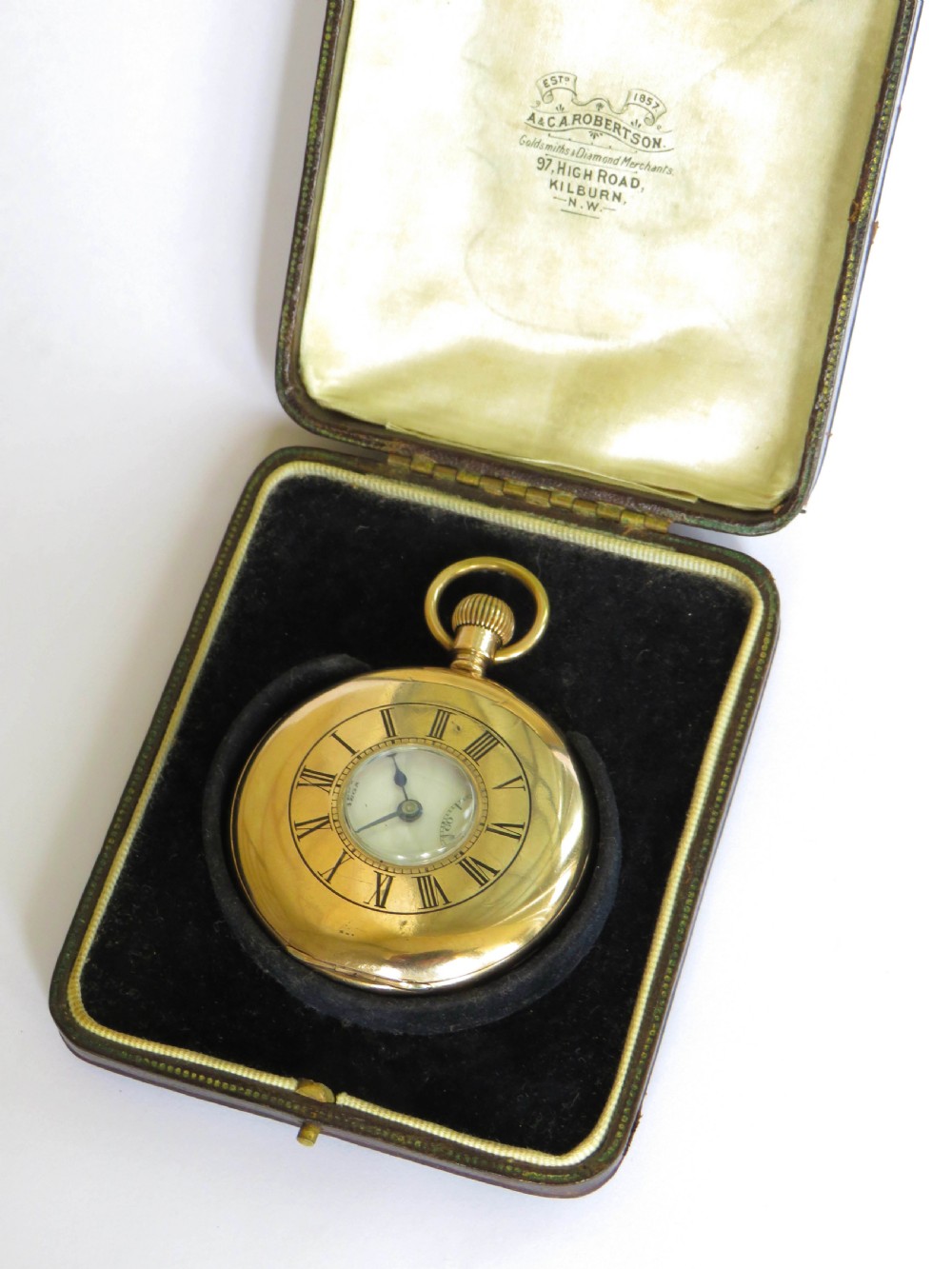 Antique Omega half hunter pocket watch View IV