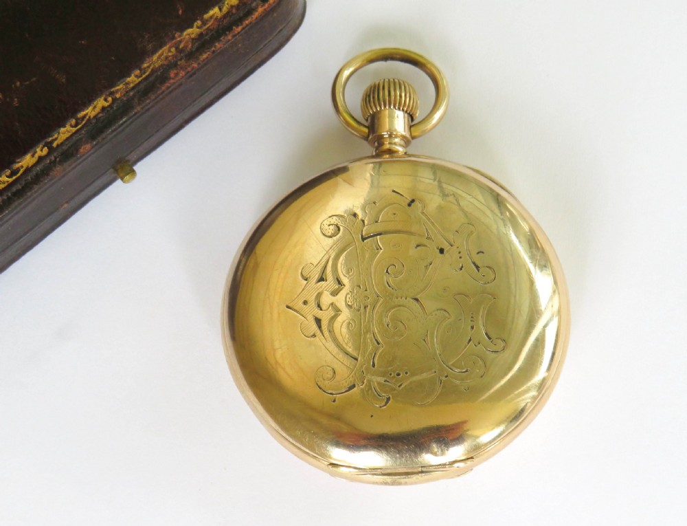 Antique Omega half hunter pocket watch View V