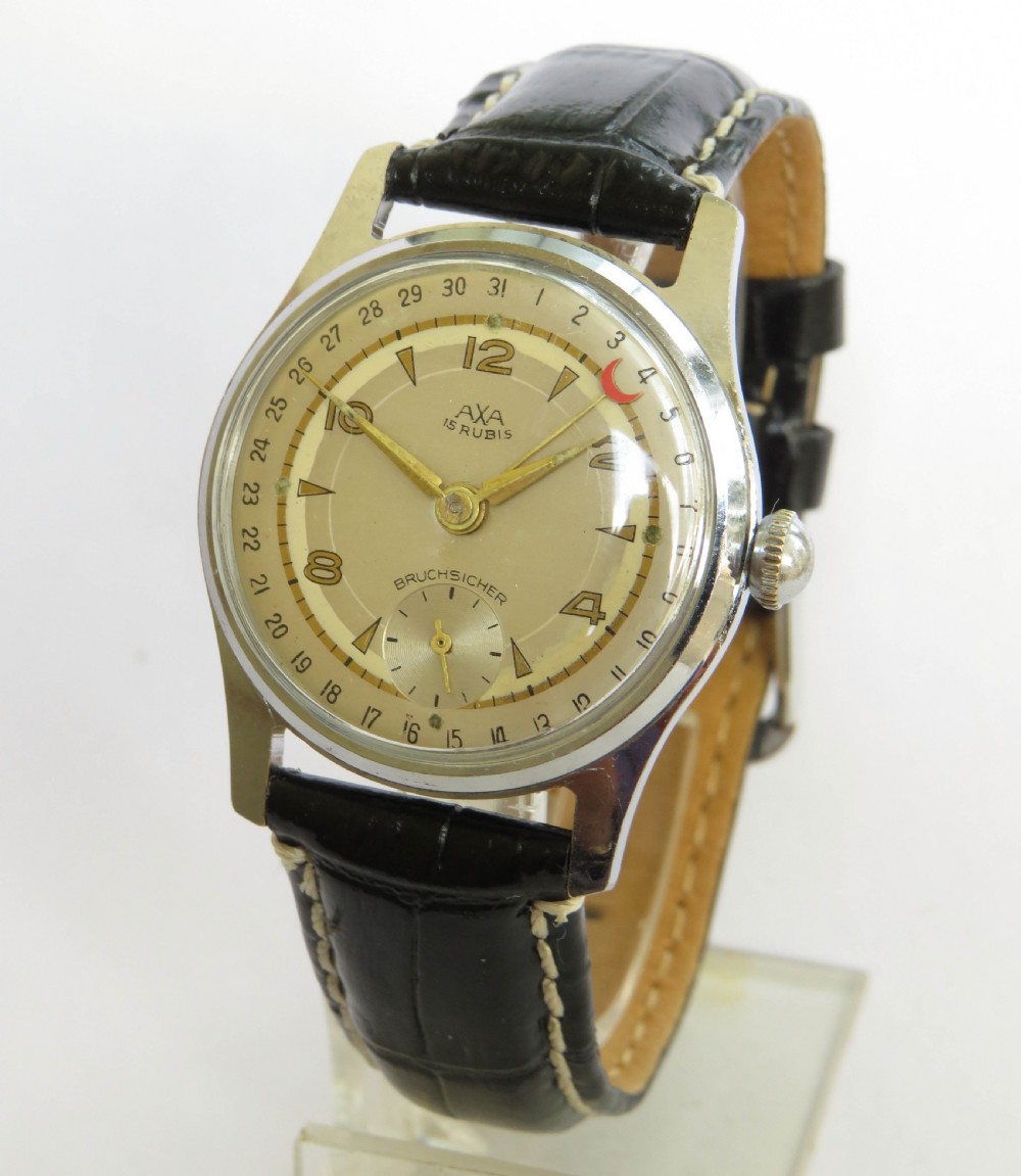 Gents 1950s date pointer Axa wrist watch