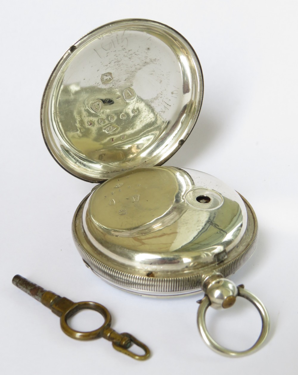 Antique silver fusee pocket watch, 1876 View VII