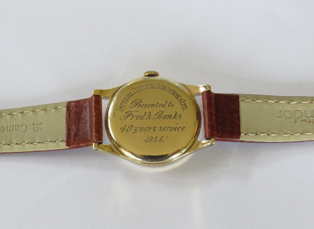 Mid-size 9ct gold Buren Grand Prix wrist watch, 1956 View IV