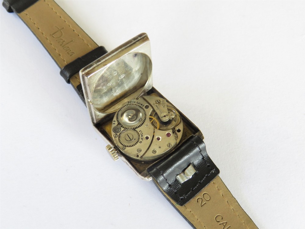 Gents 1931 silver watch, Goldsmiths & Silversmiths  View III