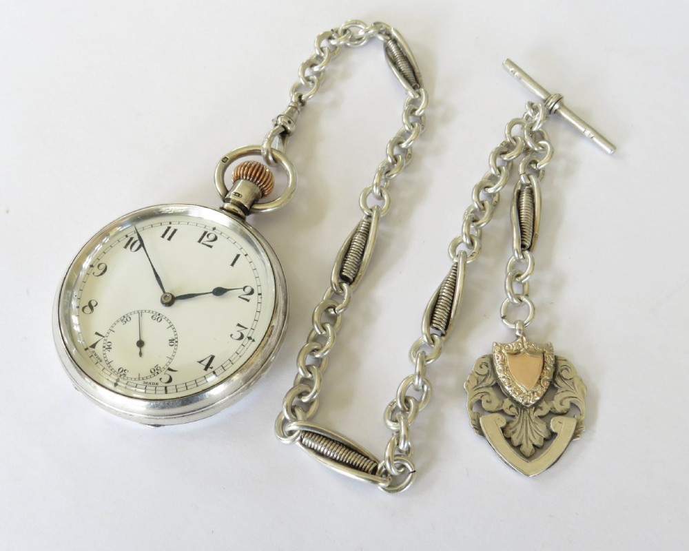 Antique silver Stauffer & Co pocket watch View II