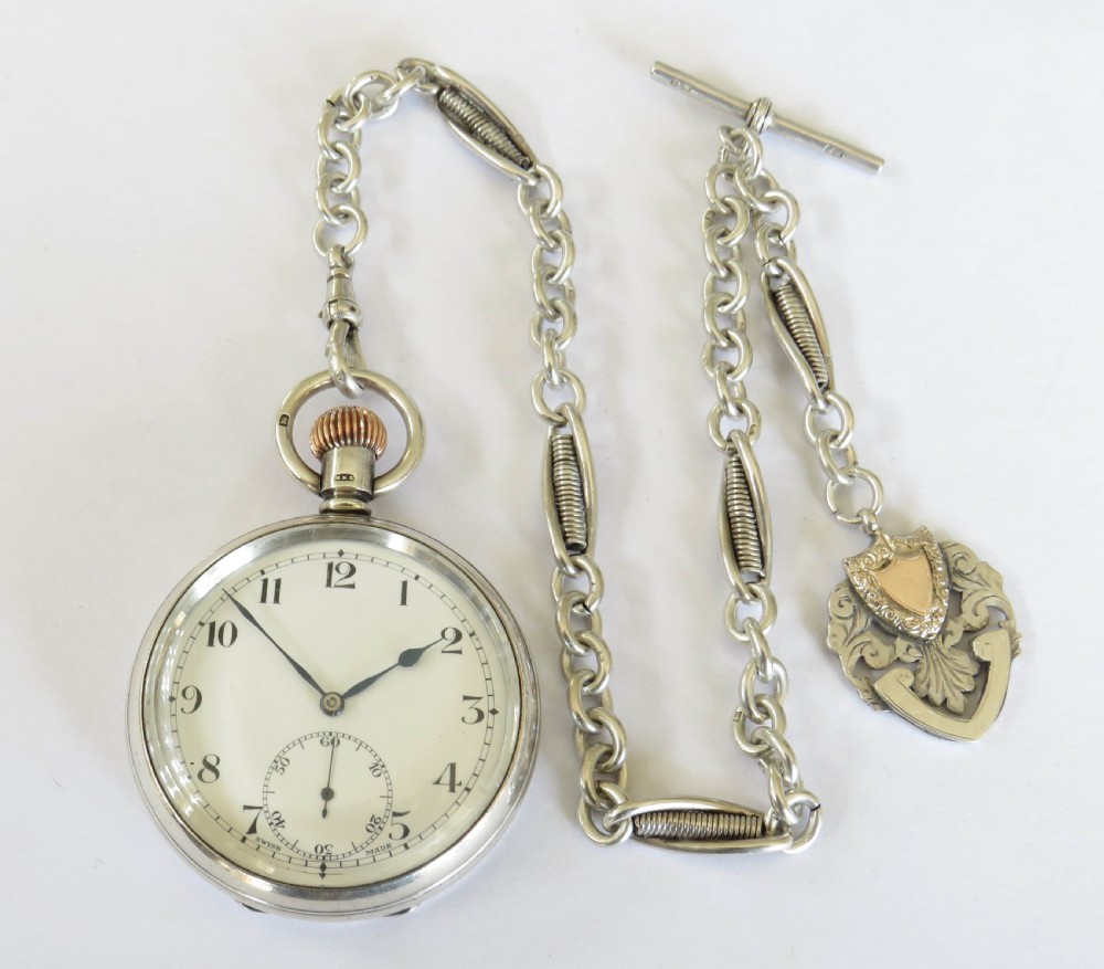 Antique silver Stauffer & Co pocket watch View III