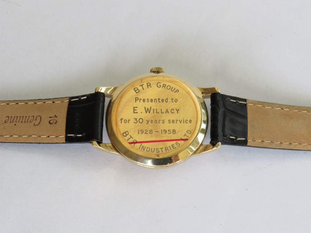 Gents 9ct gold Garrard wrist watch, 1958 View V