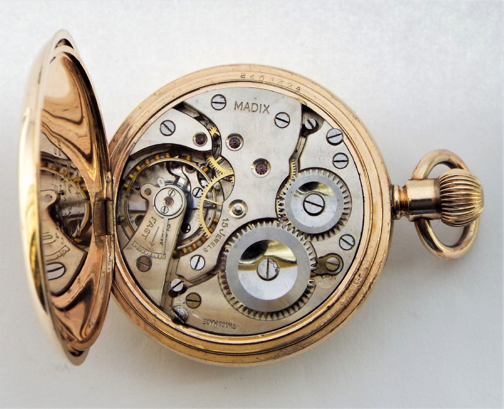 A 1920s Madix half hunter pocket watch. View VI