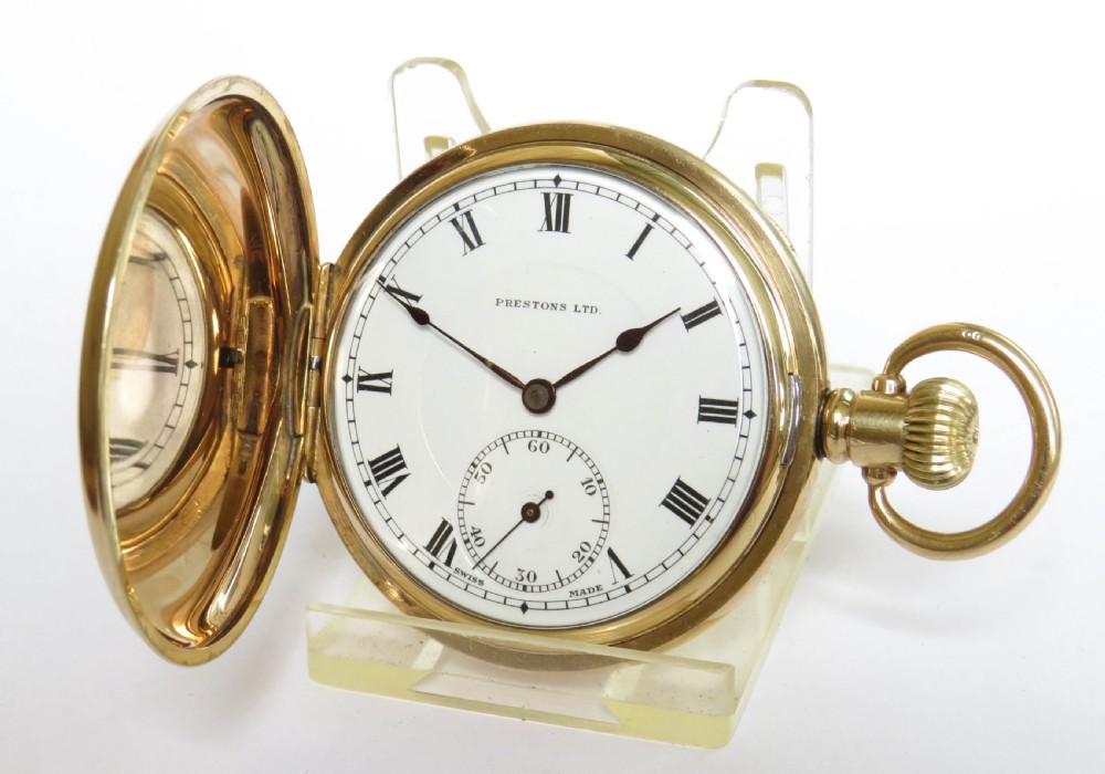 Chronometer grade Super Prestex hunter pocket watch