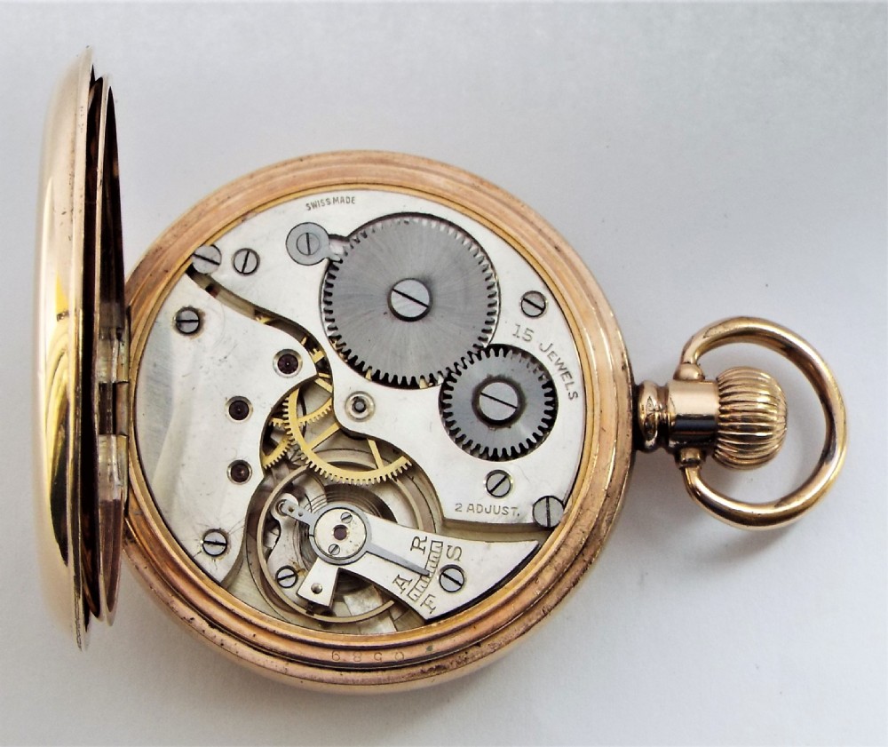 1930s Swiss gold filled pocket watch.  View V