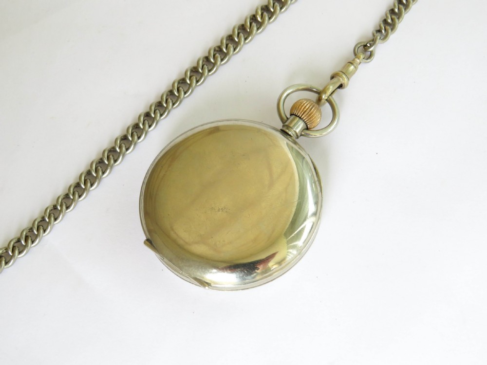 Antique Valmor pocket watch and chain View V