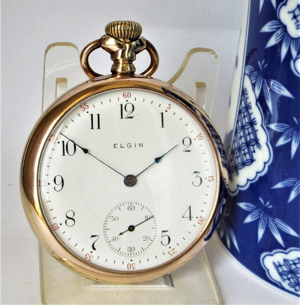 Antique 1911 Elgin stem winding pocket watch.