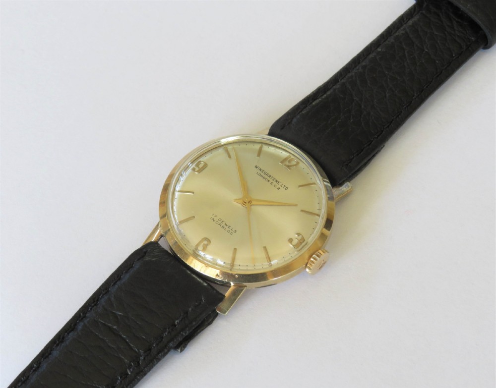 Gents 9ct gold Winegartens wrist watch, 1966 View II