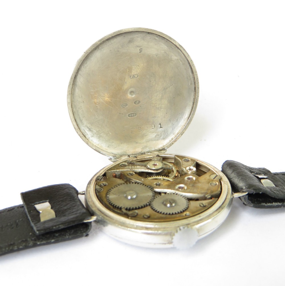 Antique silver trench watch, 1915 View IV