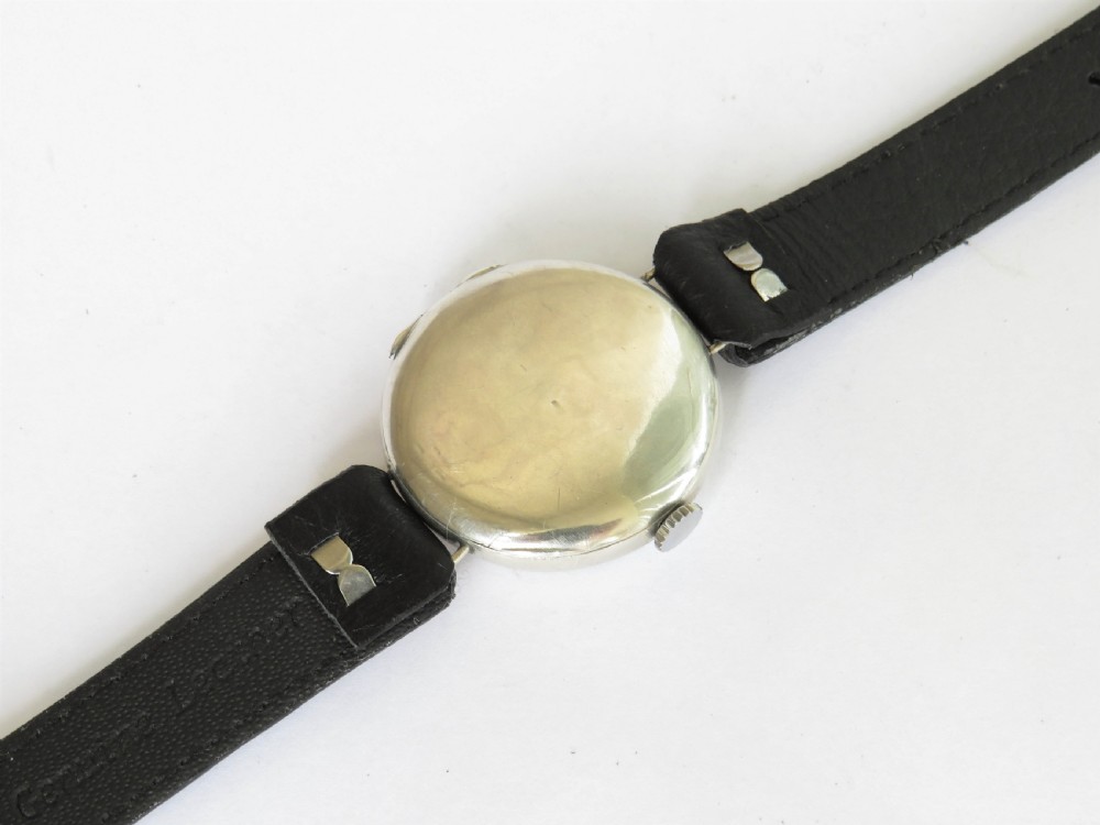 Antique silver trench watch, 1915 View V