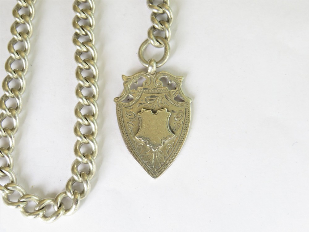 Antique silver watch albert and fob View III