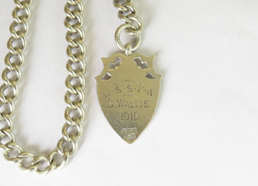 Antique silver watch albert and fob View IV