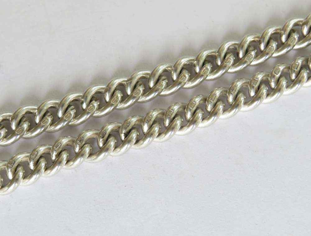 Antique silver double pocket watch chain View IV
